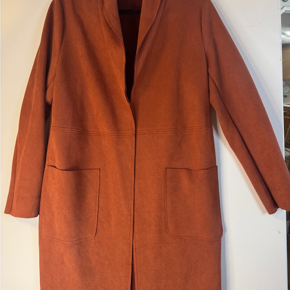 Joan Vass Terracotta Trench Coat
